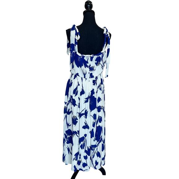 Jason Wu Floral Tiered Ruffle Midi Sundress Dress SIZE 10 Blue Designer $345 - Picture 10 of 11